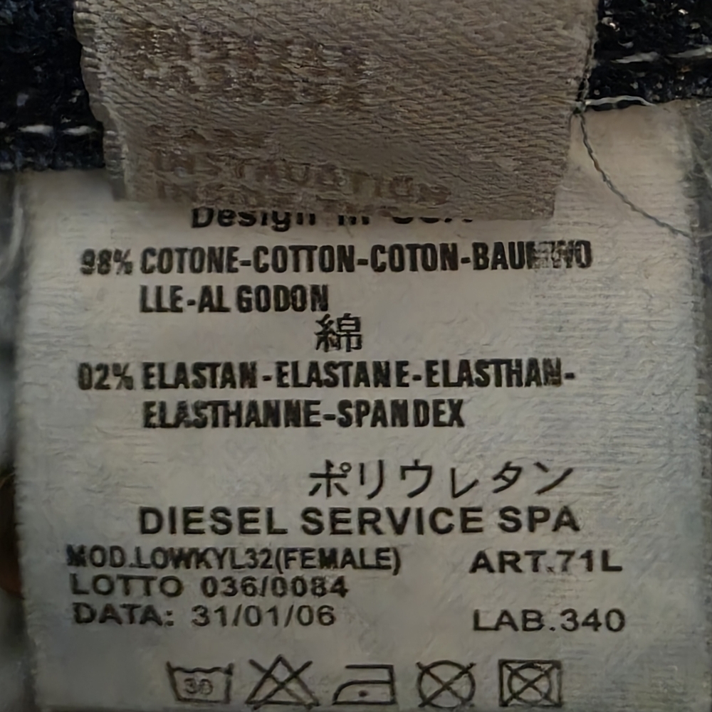 Diesel Womens Louvely Stretch Flare Jeans W29 L34 Blue Denim Designer Y2K E73 - Picture 10 of 15